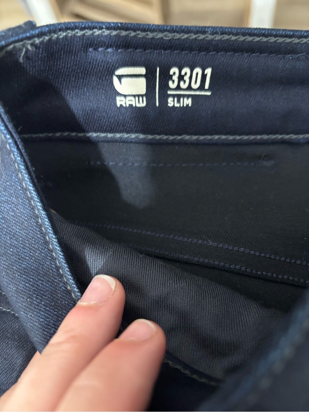 G-Star 3301 Slim Jeans in Dark Indigo - Picture 3 of 7